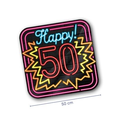 Letreros decorativos de neón - Happy 50
