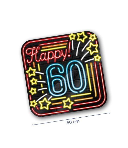 Neon decoration signs - Happy 60