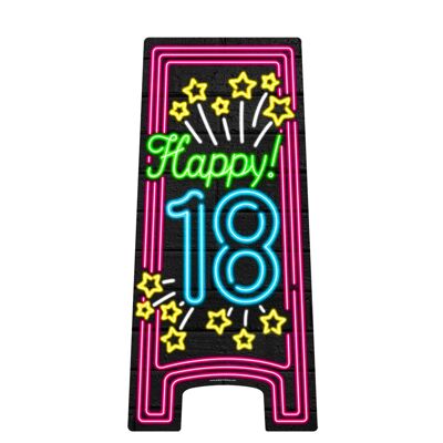 Neon-Warnschild - Happy 18
