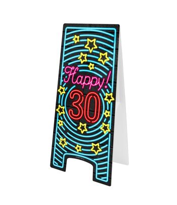 Panneau d'avertissement au néon - Happy 30