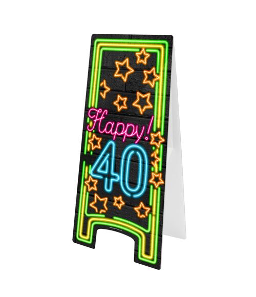 Neon Warning Sign - Happy 40