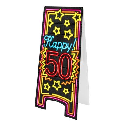 Neon Warning Sign - Happy 50