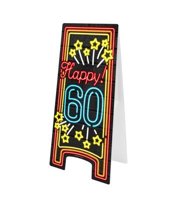 Panneau d'avertissement au néon - Happy 60