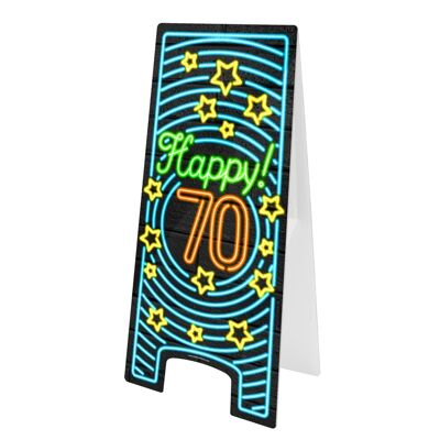 Neon-Warnschild - Happy 70
