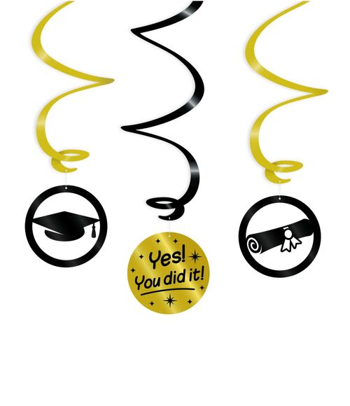 Swirl decorations gold/black - You did it!