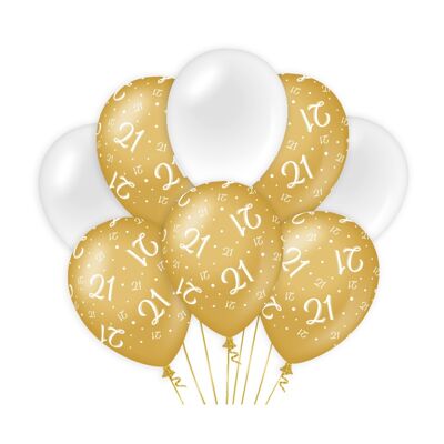 Deko Ballons gold/weiß - 21