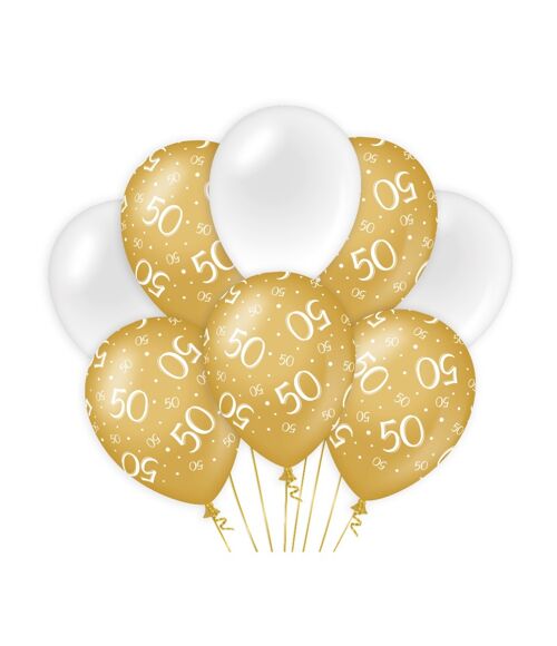Decoration balloons gold/white - 50