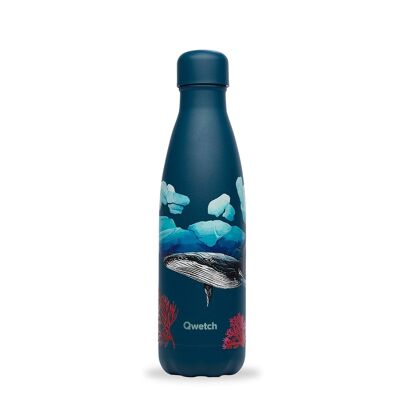 Thermos bottle 500 ml, arctic whales, dark blue