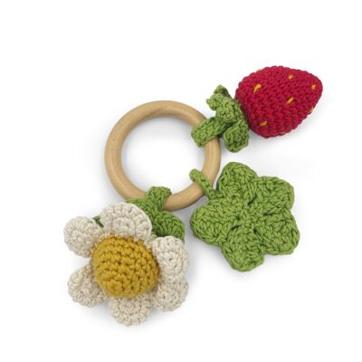 PRINTEMPS - TEETHER & RATTLE FOR BABY IN ORGANIC COTTON