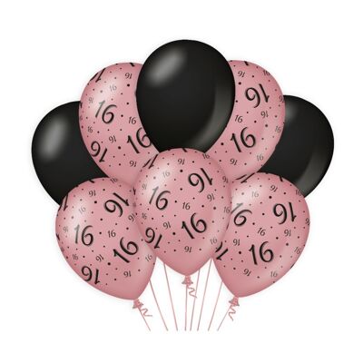 Deko Ballons rosa/schwarz - 16