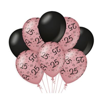 Deko Ballons rosa/schwarz - 25