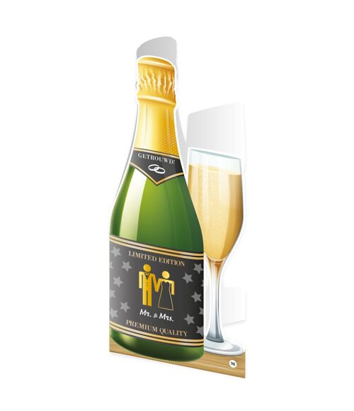 Champagne kaart - Mr. & Mrs.