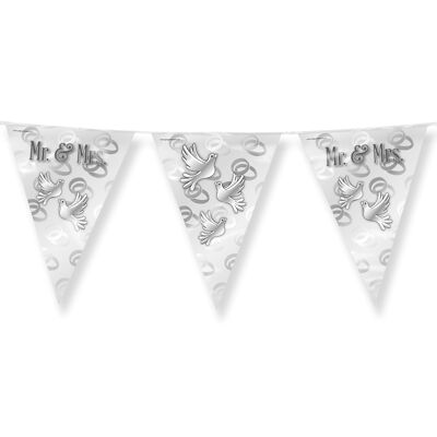 Party Flags foil - Mr. & Mrs.