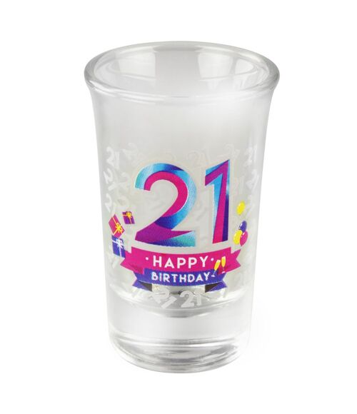 Happy shot glasses - 21 jaar