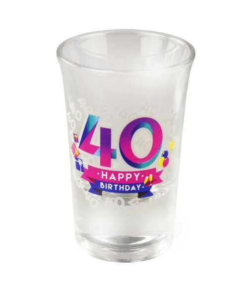 Happy shot glasses - 40 jaar