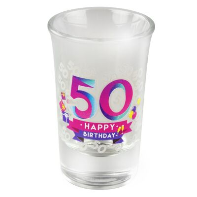 Vasos de chupito felices - 50 años