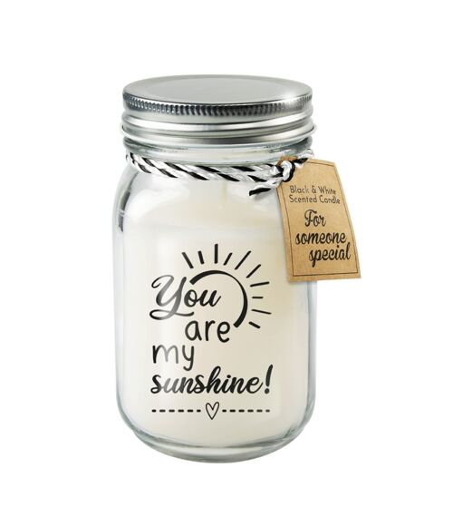 Black & White scented candles - You are my sunshine