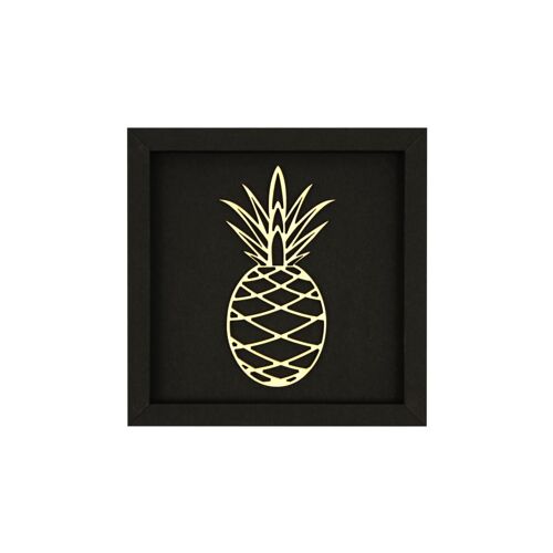 Ananas - Bild Karte Holzschriftzug