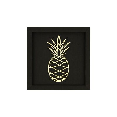 Ananas - carte illustrée lettrage en bois