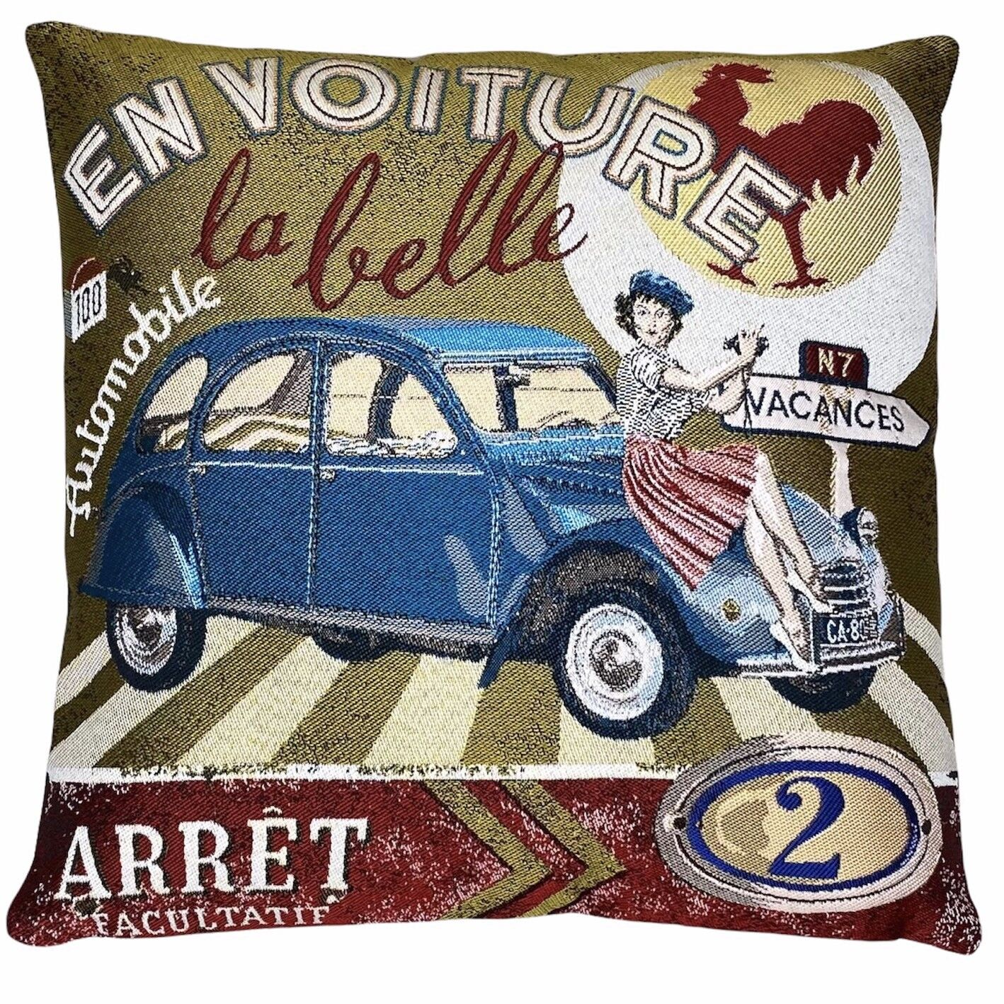 Fodera per cuscino, The Blue Belle Epoque, 45 cm x 45 cm