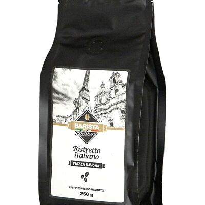 250g Caffè Macinato (Caffè Filtro) - Miscela di caffè Ristretto Italiano BARISTA ITALIANO