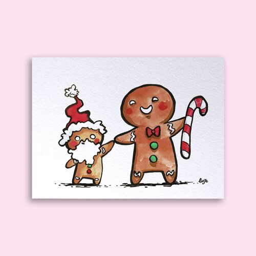 Card Christmas Follow the Gingerbread Man