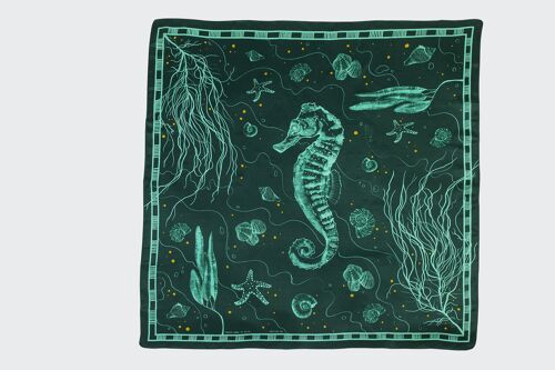 Seahorse - Silk scarf  - small