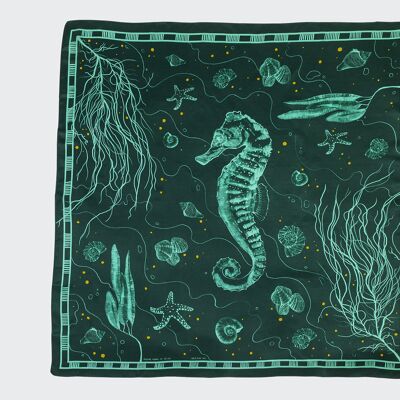 Seahorse - Silk scarf  - small