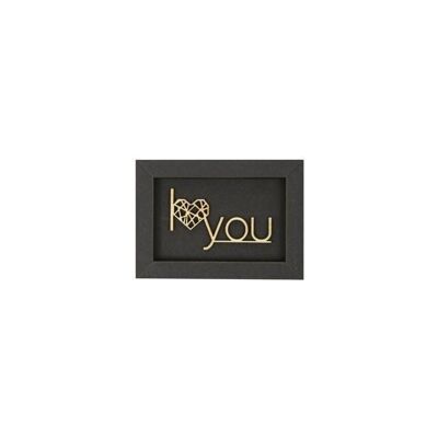 I love you - picture card wooden lettering magnet love