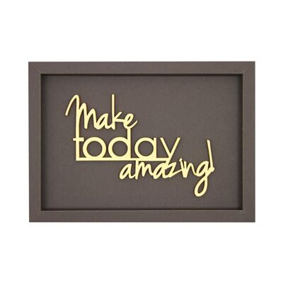 Make today amazing - picture card wooden lettering magnet