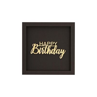 Happy birthday - picture card wooden lettering birthday