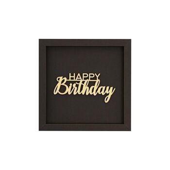 Joyeux anniversaire - carte photo en bois lettrage anniversaire 1