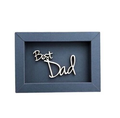 Best Dad - Bild Karte Holzschriftzug Magnet