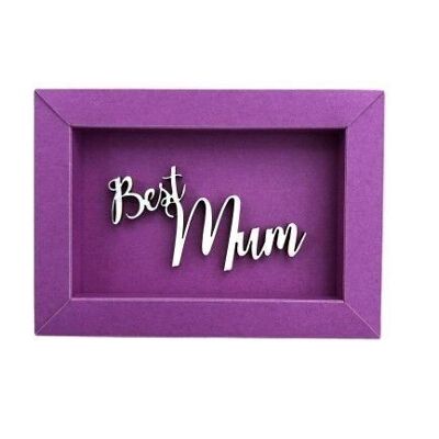 Best Mum - tarjeta con imagen imán con letras de madera