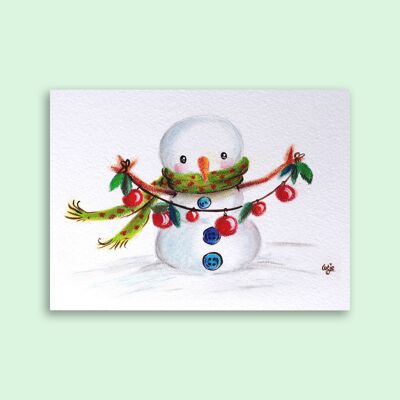 Card Christmas Snowman