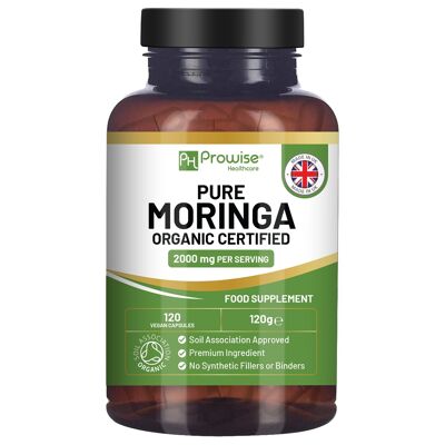 Organic Moringa Capsules 2000mg - 120 Vegan Moringa Leaves Capsules