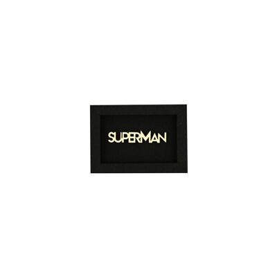 Superman - Tarjeta con imagen Imán con letras de madera