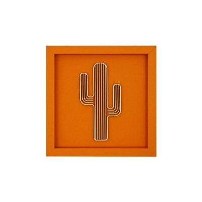 Cactus - cartolina illustrata con scritta in legno
