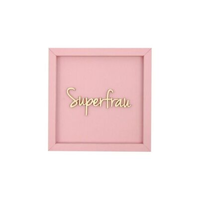 Superwoman - picture card wooden lettering