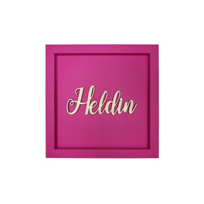 Heroine - picture card wooden lettering