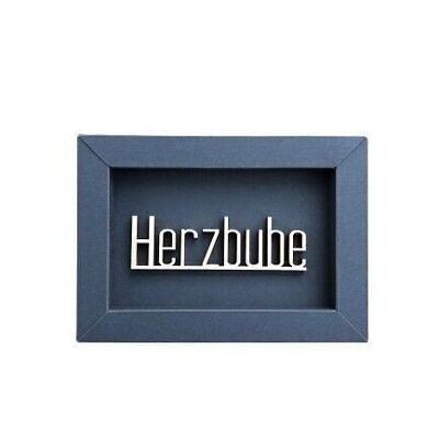 Herzbube - Bild Karte Holzschriftzug Magnet Liebe