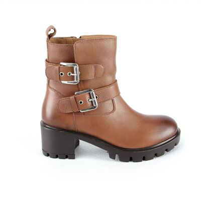 Bottines / Bottes cuir - Argentine-Cognac