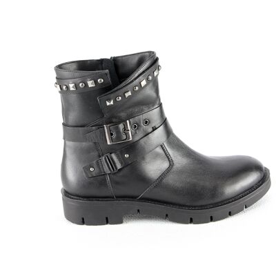 Bottines / Bottes cuir - Saturne-Black