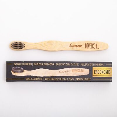 Cepillo de dientes de bambú - ergonómico