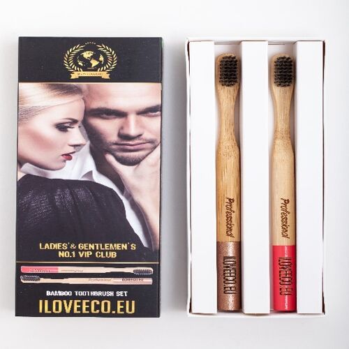 Bamboo Toothbrushes Professional, Double Pack