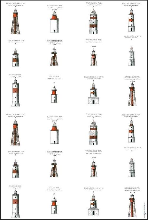Tea towel Lighthouses