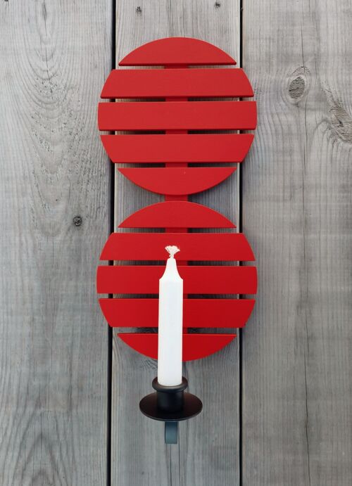 Wall candle holder triangles red