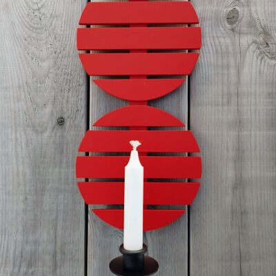 Wall candle holder triangles red