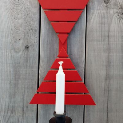 Wall candle holder circles red