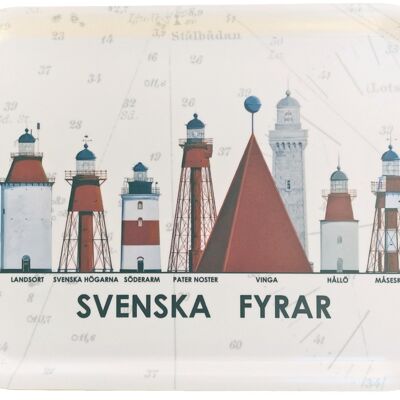 Tablett Svenska Fyrar groß